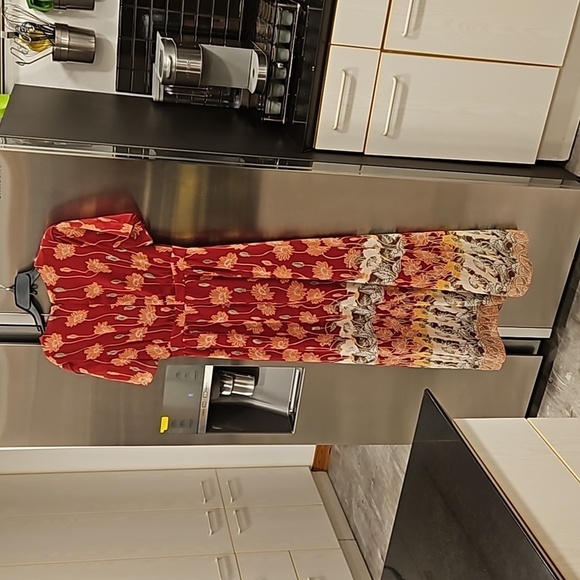 💕MADEWELL💕 Tulip-Sleeve Maxi Dress ~ Tall Sunflowers Print 4 - Picture 7 of 15